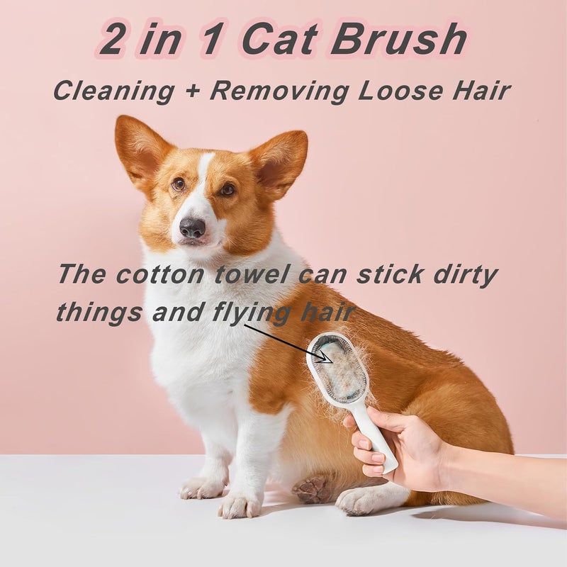 DUMPILL Water Brush for Cats Dogs, 4 in 1 Pet Grooming Bath Brush, 2 in 1 Cleaning Brush Cat, Wet Cat Comb, Pet Hair Removal Comb with Water Tank, Sticky Brush 2.0 (Towels Not Included) - Image 2
